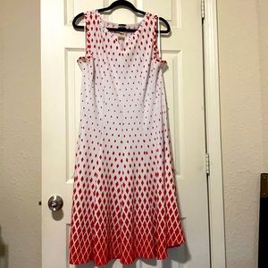 Very cute white and red swing style dress